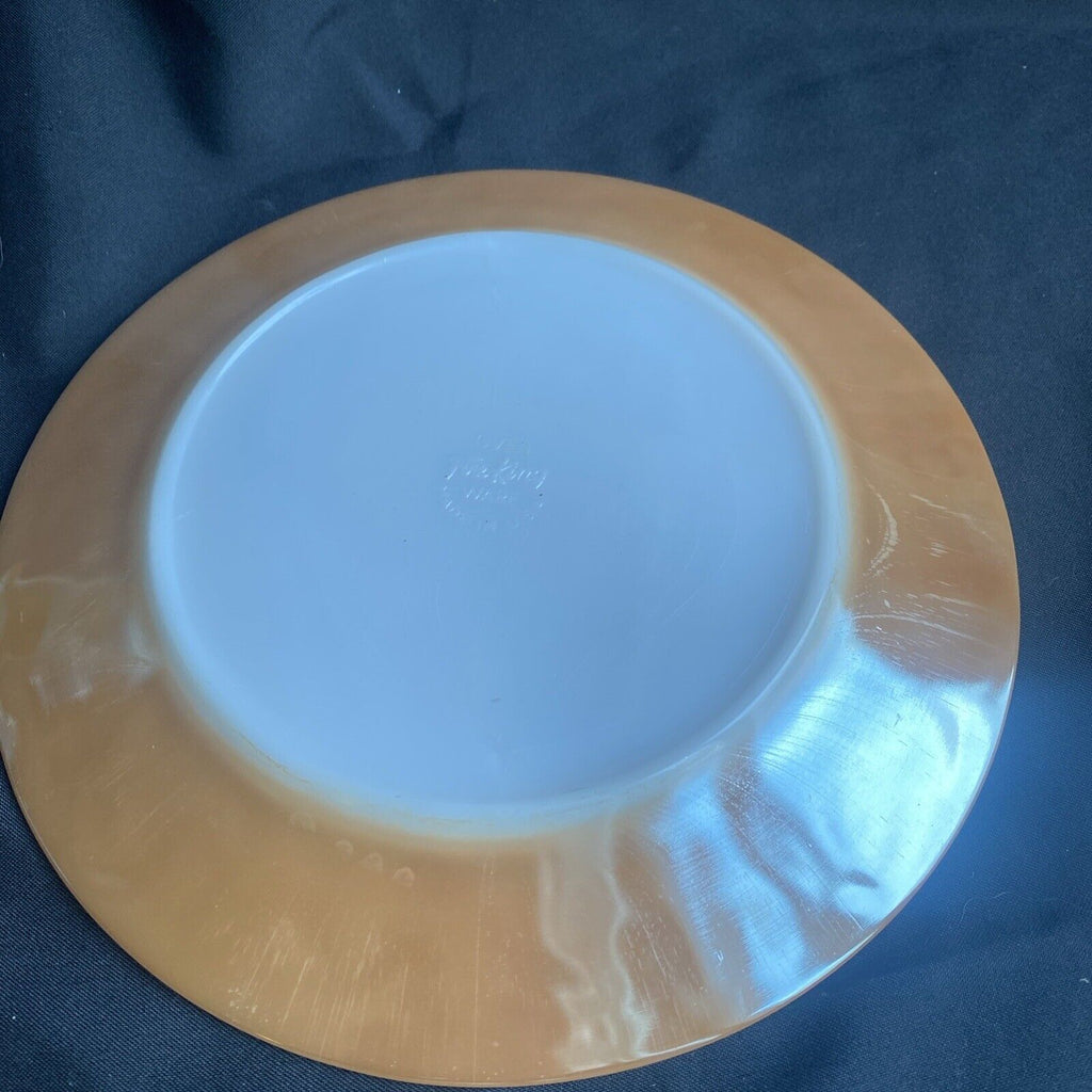 Vintage FIRE KING Oven Ware PEACH LUSTRE c1950 Glass USA Laurel Plate 9" - (9061)