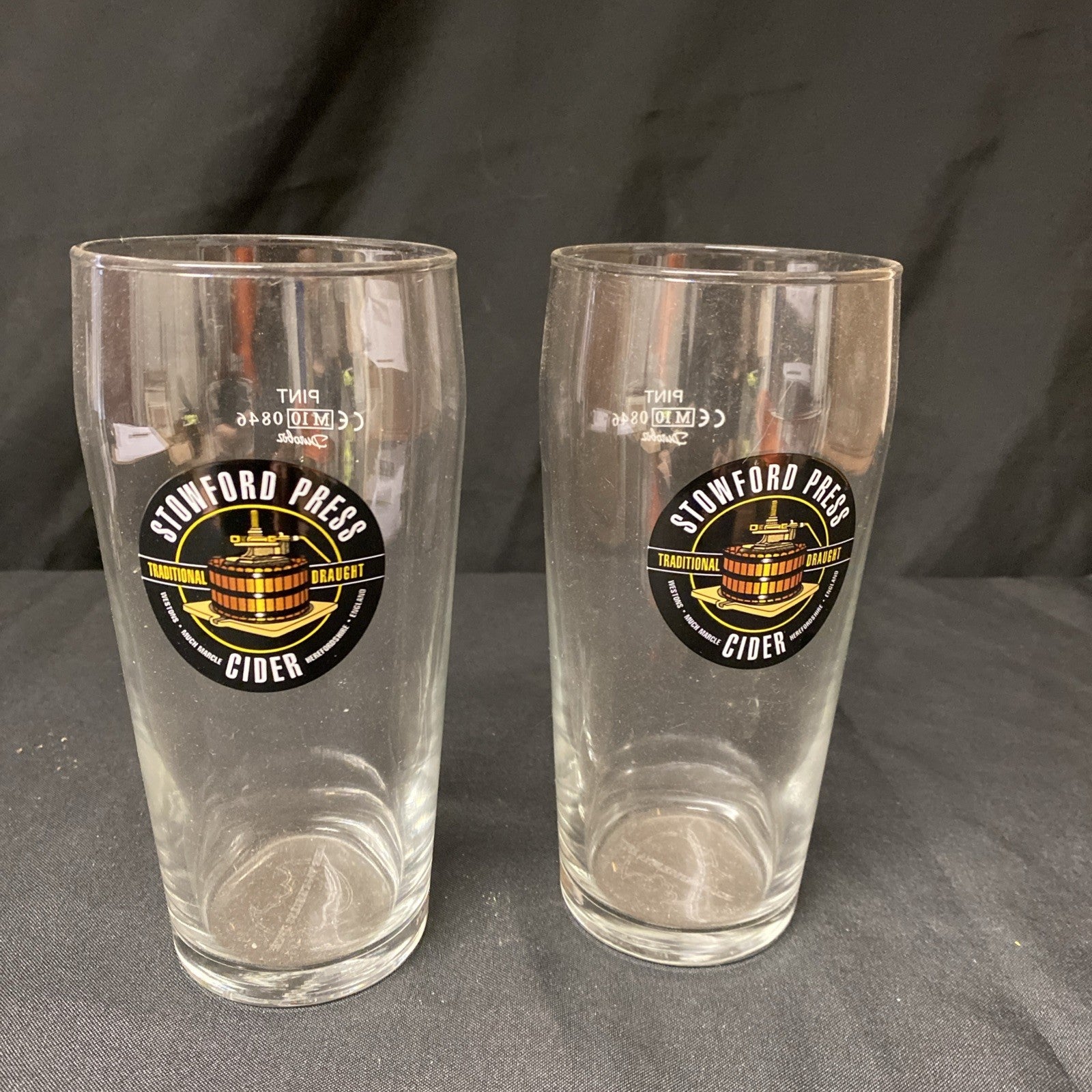 2X Stowford Press Pint Glasses Lager Beer Cider Drinks Home Bar Pub Party -(1339)